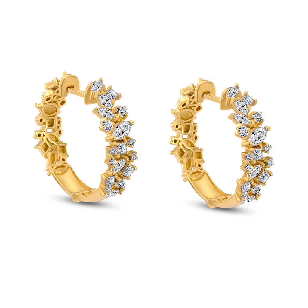 Marquise Muse Multi-Stone Hoop Earrings