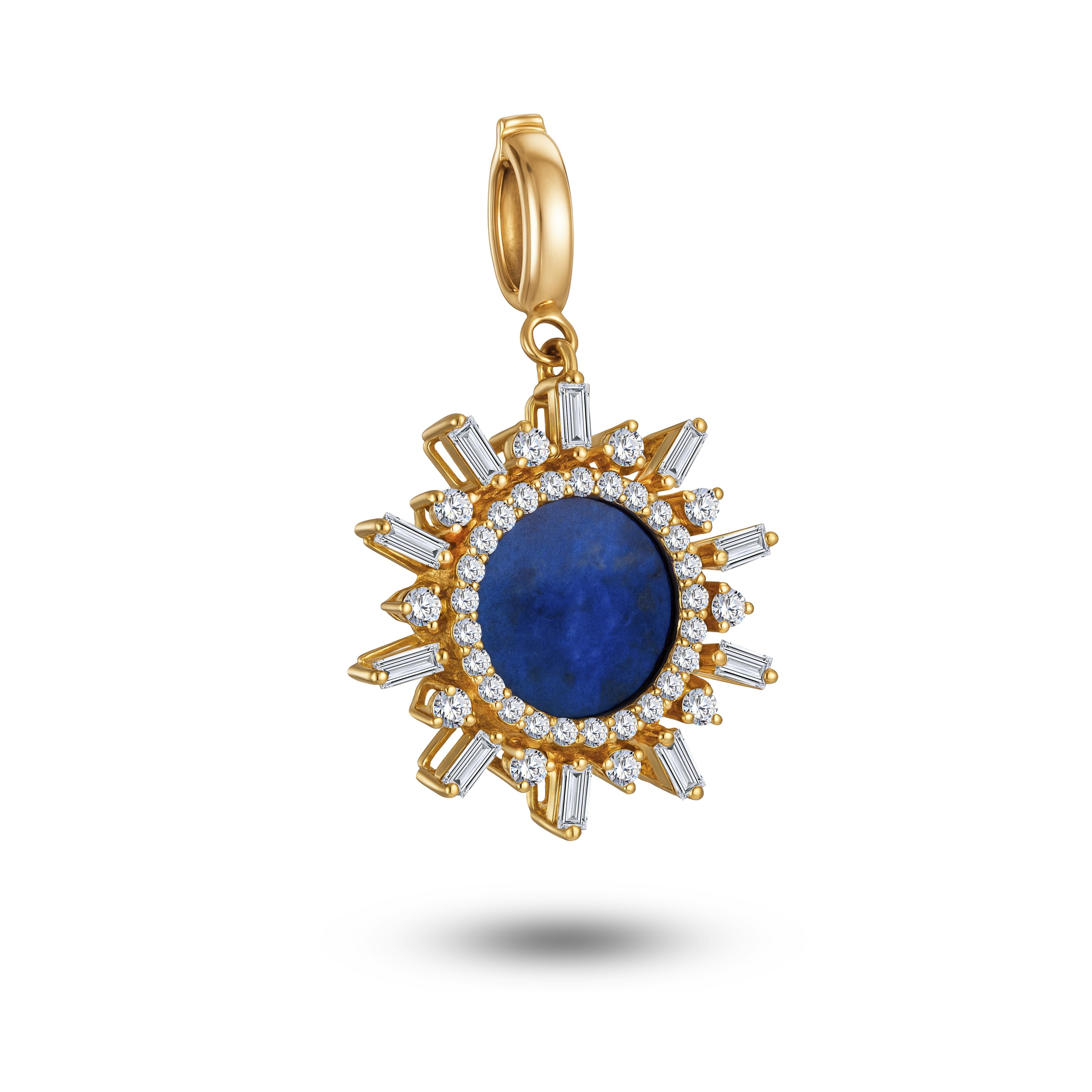 Diamond & Lapis Lazuli Charm in 18K Gold