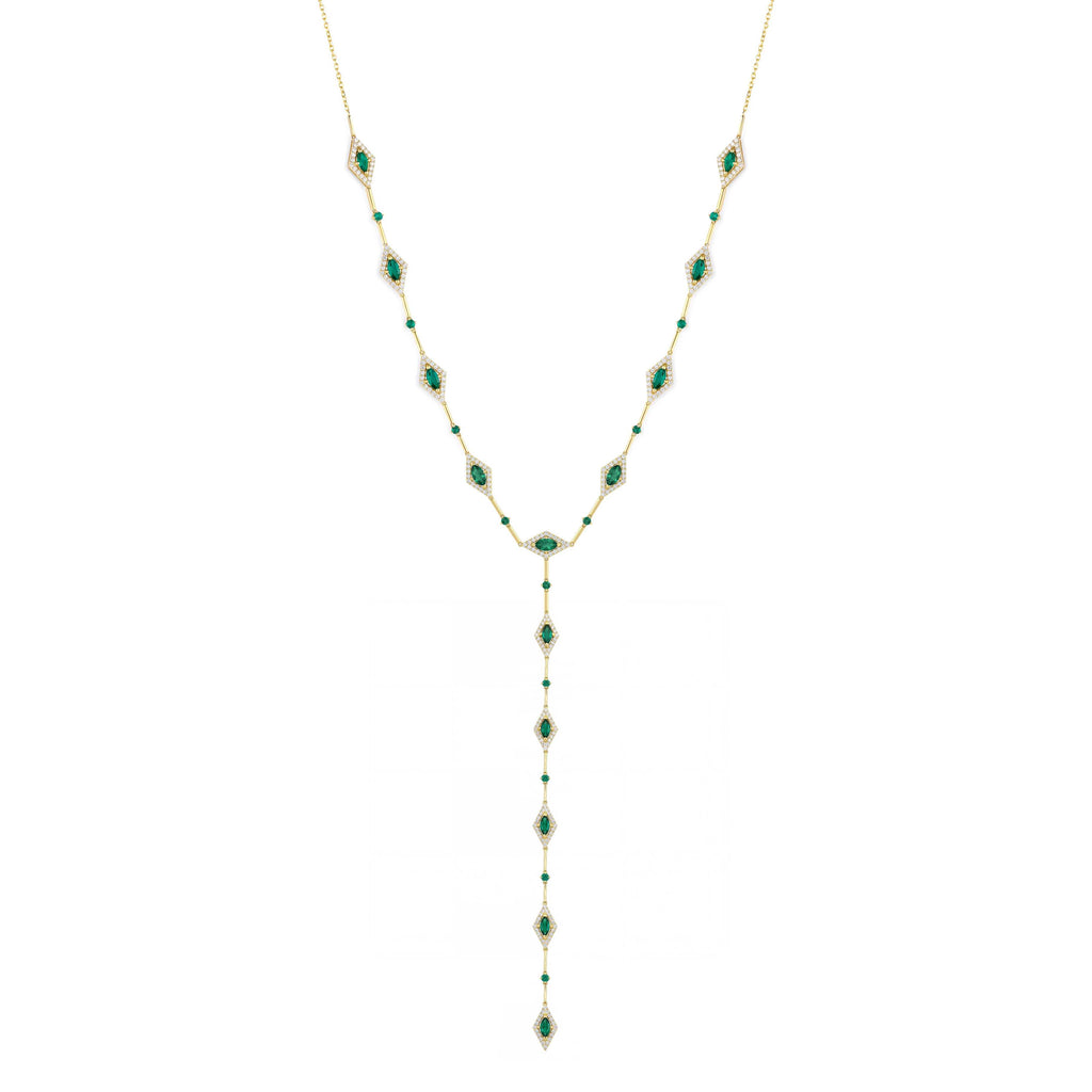 Emerald Lariat Necklace