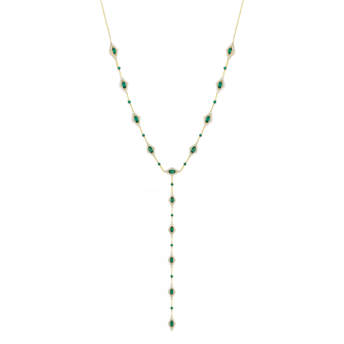Emerald Lariat Necklace