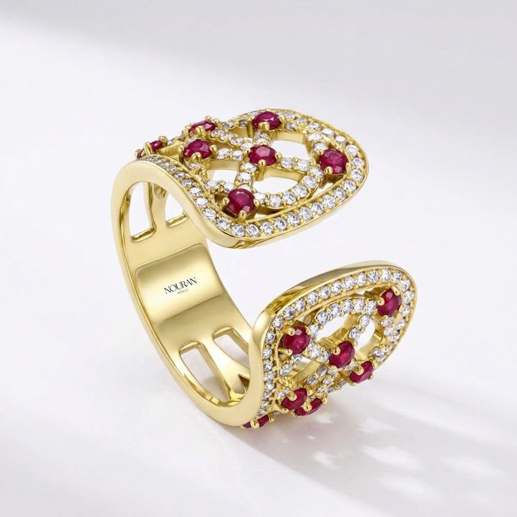 Royal Mosaic Open Cuff Ring