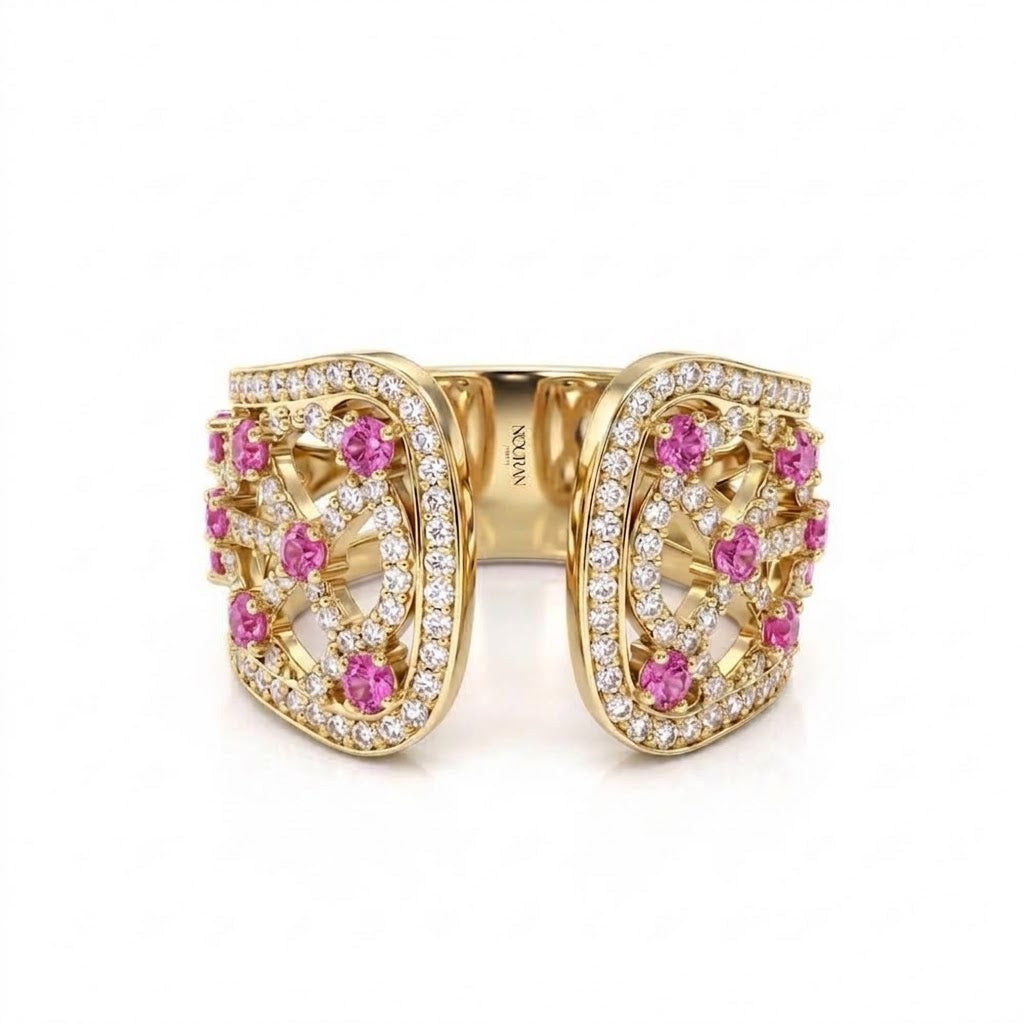 Royal Mosaic Open Cuff Ring