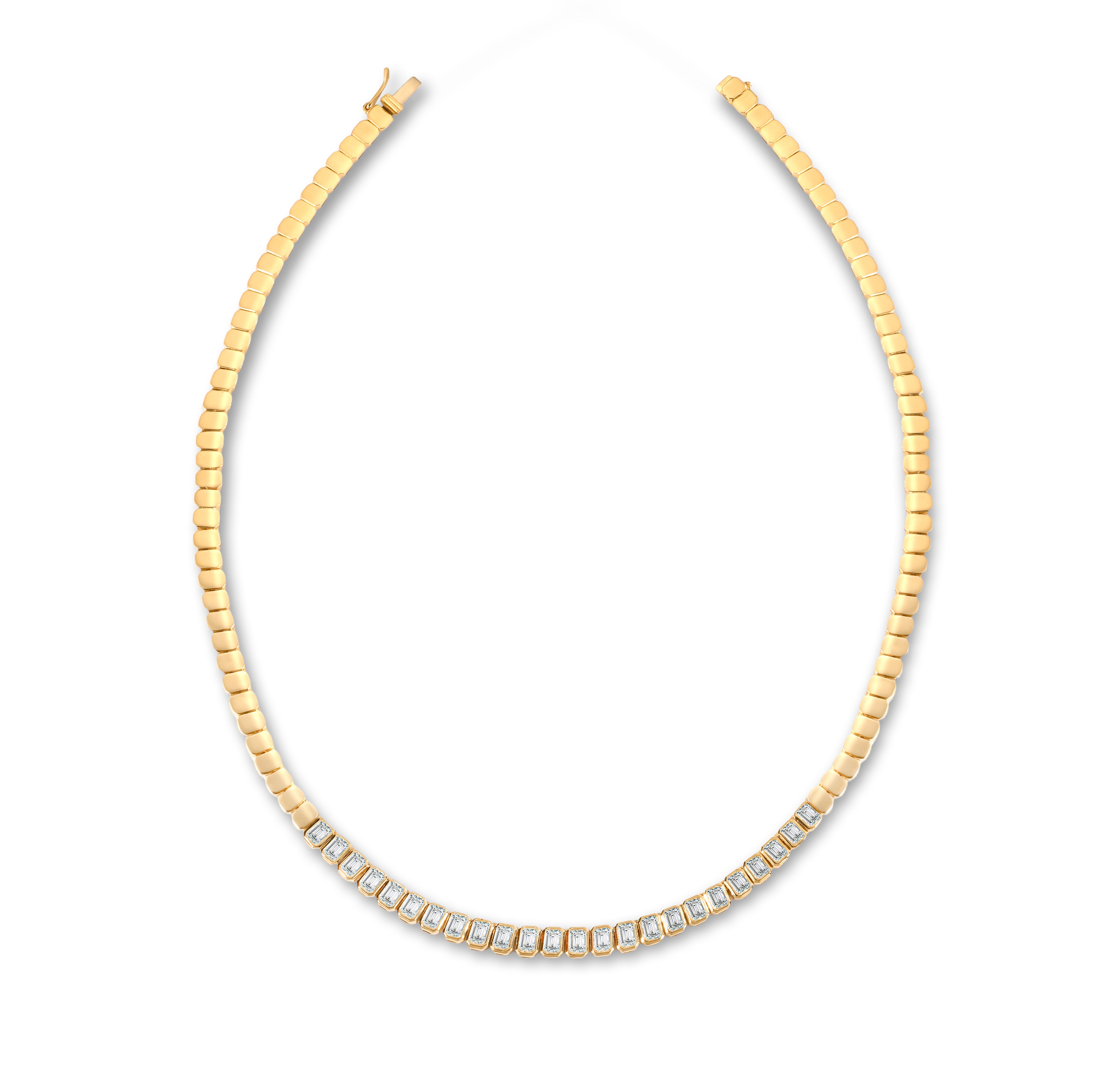 Aurora Edge Emerald Cut Necklace