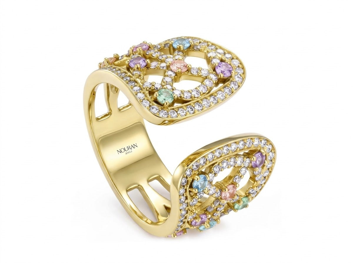 Royal Mosaic Open Cuff Ring