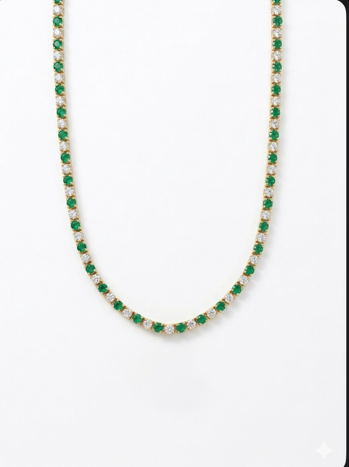 Emerald tennis necklace
