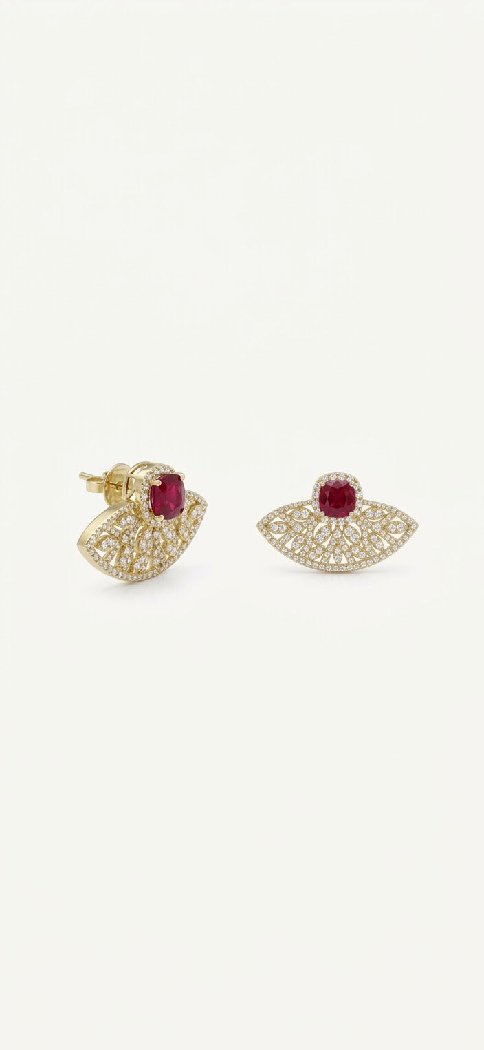 Blue Sapphire Petal Earrings